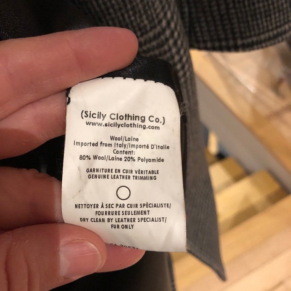 Sicily Plaid Wool and Leather coat - Picture 5 of 7